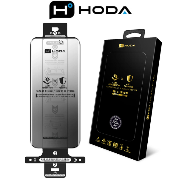  Cường Lực Hoda 3D Curved Full Viền 2in1 Chống Nhìn Trộm & Chống Chói Cao Cấp Chính Hãng cho iPhone 16 Pro | iPhone 16 Pro Max 