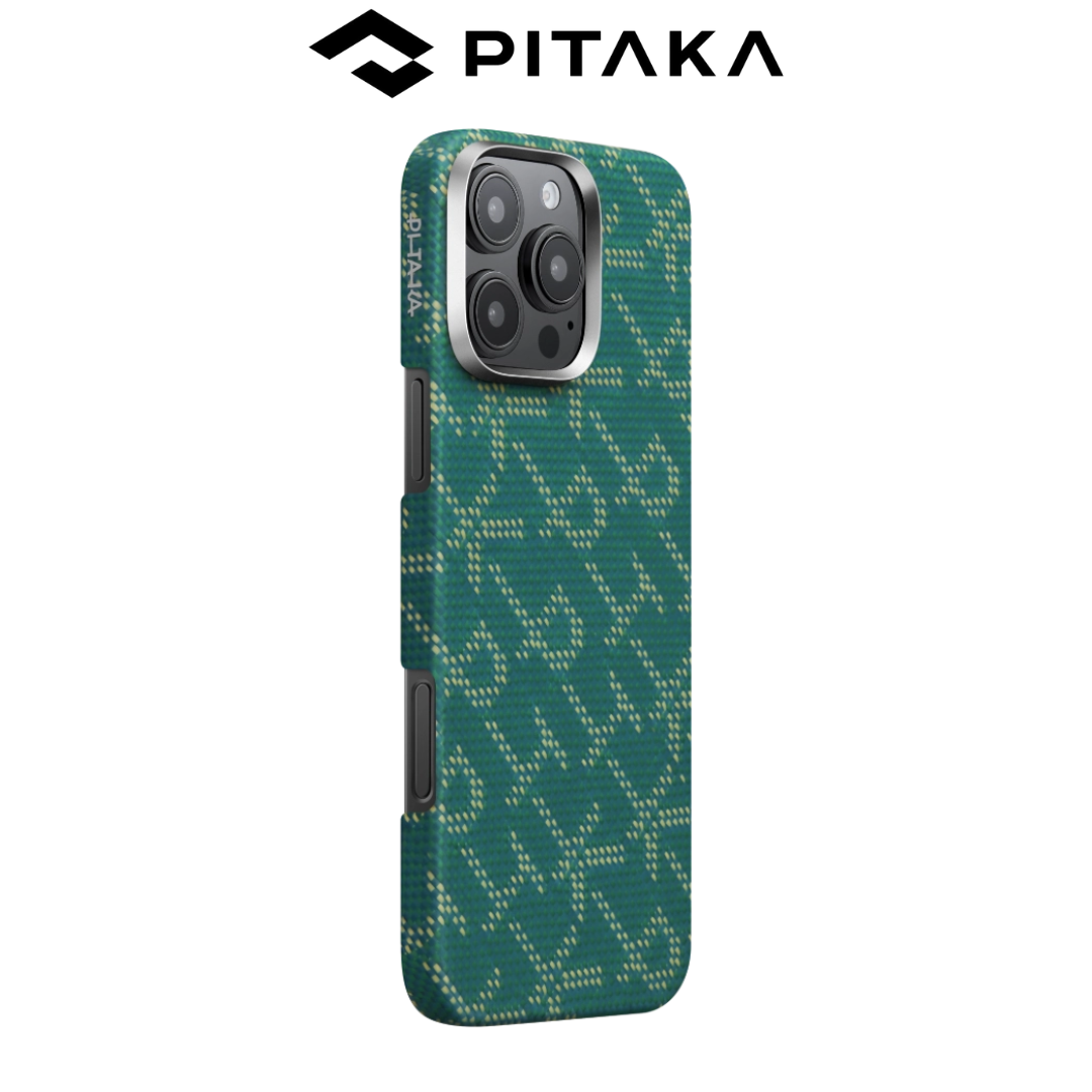 Ốp lưng PITAKA Monogram Dark Green hở viền) chính hãng cho
