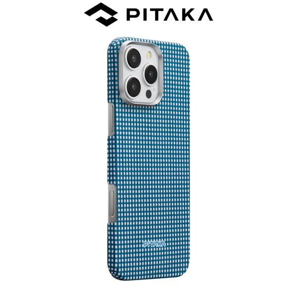  Ốp lưng PITAKA  Ocean Blue Classic Ultra Slim Bản Khoét Viền – Siêu Phẩm Từ Sợi Aramid Dệt cho iP 16 Pro| 16 Pro Max 