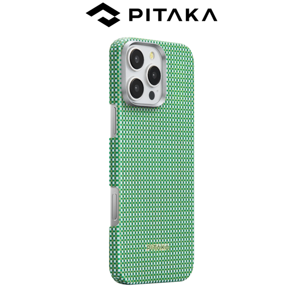  Ốp lưng PITAKA Forest Green Classic Ultra Slim Bản Khoét Viền – Siêu Phẩm Từ Sợi Aramid Dệt cho iP 16 Pro| 16 Pro Max 
