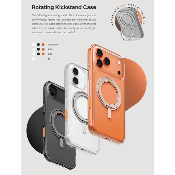  Ốp Lưng UNIQ Swivix Rotating Kickstand Case Có Nút Control Chống Sốc Kiêm Giá Đỡ Chính Hãng cho iP 17 Pro Max 