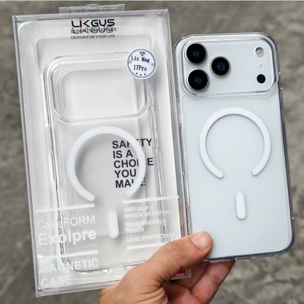  Ốp Lưng Likgus Trong Suốt Tích Hợp Sạc Không Dây Cao Cấp Chính Hãng cho iPhone 17 Series 