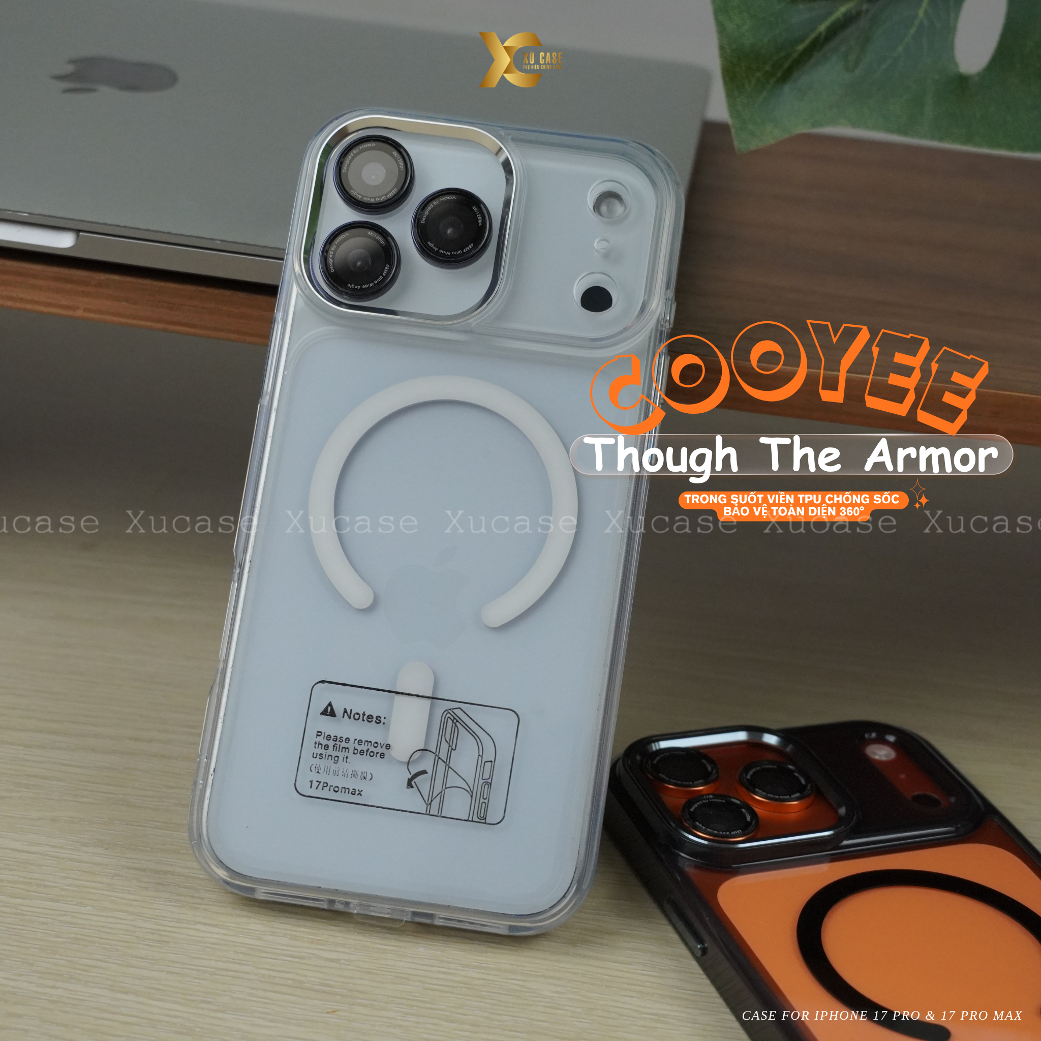  Ốp COOYEE Though The Armor Magnetic Viền TPU Dẻo Chống Sốc Chính Hãng cho iPhone 17 Pro Max 