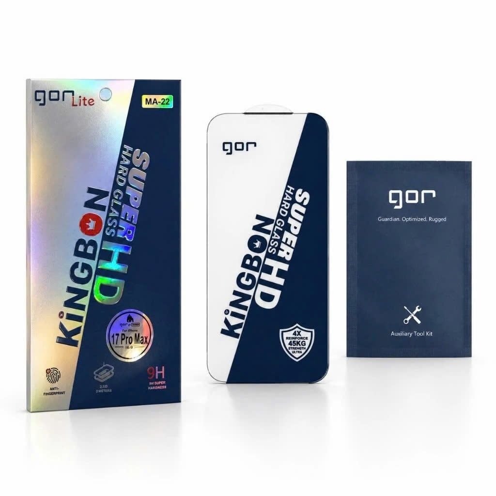  Cường Lực Gor x KingBon Lite Trong Suốt Không Lẹm Viền 9H Chịu Lực 45kí Hạn Chế Trầy Xước MA-22 Chính Hãng cho iP 