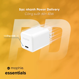 Củ sạc Mophie Essential Gan 30W| 40W 1C Cao Cấp Chính Hãng 