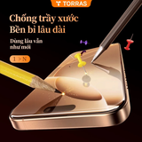  Cường Lực TORRAS Trong Suốt/ Chống Nhìn Trộm Combo 2 Kính /Hộp Có Khung Trợ Dán Cao Cấp Chính Hãng cho iP 16 Pro Max/ 16 Pro 