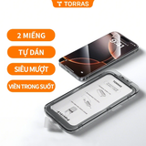  Cường Lực TORRAS Trong Suốt/ Chống Nhìn Trộm Combo 2 Kính /Hộp Có Khung Trợ Dán Cao Cấp Chính Hãng cho iP 16 Pro Max/ 16 Pro 