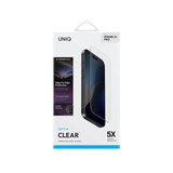  Cường Lực UNIQ OPTIX CLEAR Trong Suốt Không Viền Đen Có Khung Trợ Dán Cao Cấp Chính Hãng cho iPhone 16 Pro | 16 Pro Max| 17 Pro| 17 Pro Max 