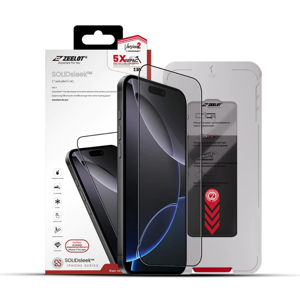  Cường Lực ZEELOT SOLIDseek Trong Suốt 2.5D Có Khung Dán Cao Cấp Chính Hãng cho iPhone 