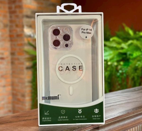  Ốp Lưng Memumi Trong Suốt Full Camera Chống Ố Vàng Siêu Mỏng Nhẹ  Tích Hợp Sạc Không Dây Cao Cấp Chính Hãng cho iPhone 15 Pro Max| 16 Plus| 16 Pro| 16 Pro Max 