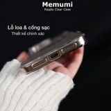  Ốp Lưng Memumi Ripple Trong Suốt Chống Ố Vàng Tuyệt Đối Full Camera Bảo Vệ Chính Hãng cho iP 16| 15 Series 