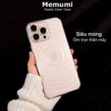  Ốp Lưng Memumi Ripple Trong Suốt Chống Ố Vàng Tuyệt Đối Full Camera Bảo Vệ Chính Hãng cho iP 16| 15 Series 