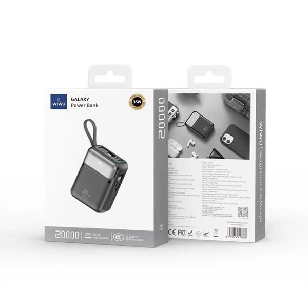  Pin Sạc Dự Phòng WiWU Galaxy Pro Wi-P036 – 20.000mAh Sạc nhanh PD 35W Chính Hãng 