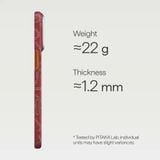  Ốp PITAKA Monogram Gold Red Hở Viền Có Nút Control – Siêu Phẩm Từ Sợi Aramid Dệt cho iPhone 17 Pro Max 