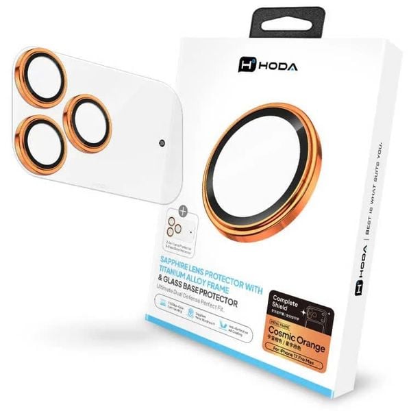  Lens Hoda Sapphire 2in1 Chống Trầy Xước Kèm Miếng Dán Trong Suốt Xung Quanh Viền Camera Chính Hãng cho iPhone 17 Pro Max 