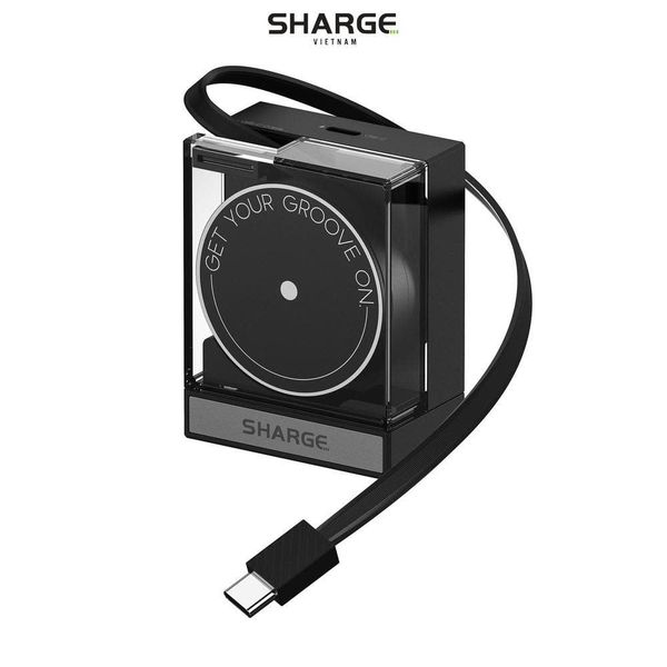  Bộ Sạc Nhanh SHARGE PD 2.0 65W GAN | Tích Hợp Dây Type-C Cáp Thu Gọn Độ Dài 70cm | Thiết Kế Trong Suốt Chính Hãng 