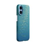  Ốp PITAKA Lucid Blue Hở Viền Có Nút Control – Siêu Phẩm Từ Sợi Aramid Dệt cho iPhone 16| 17 Series 