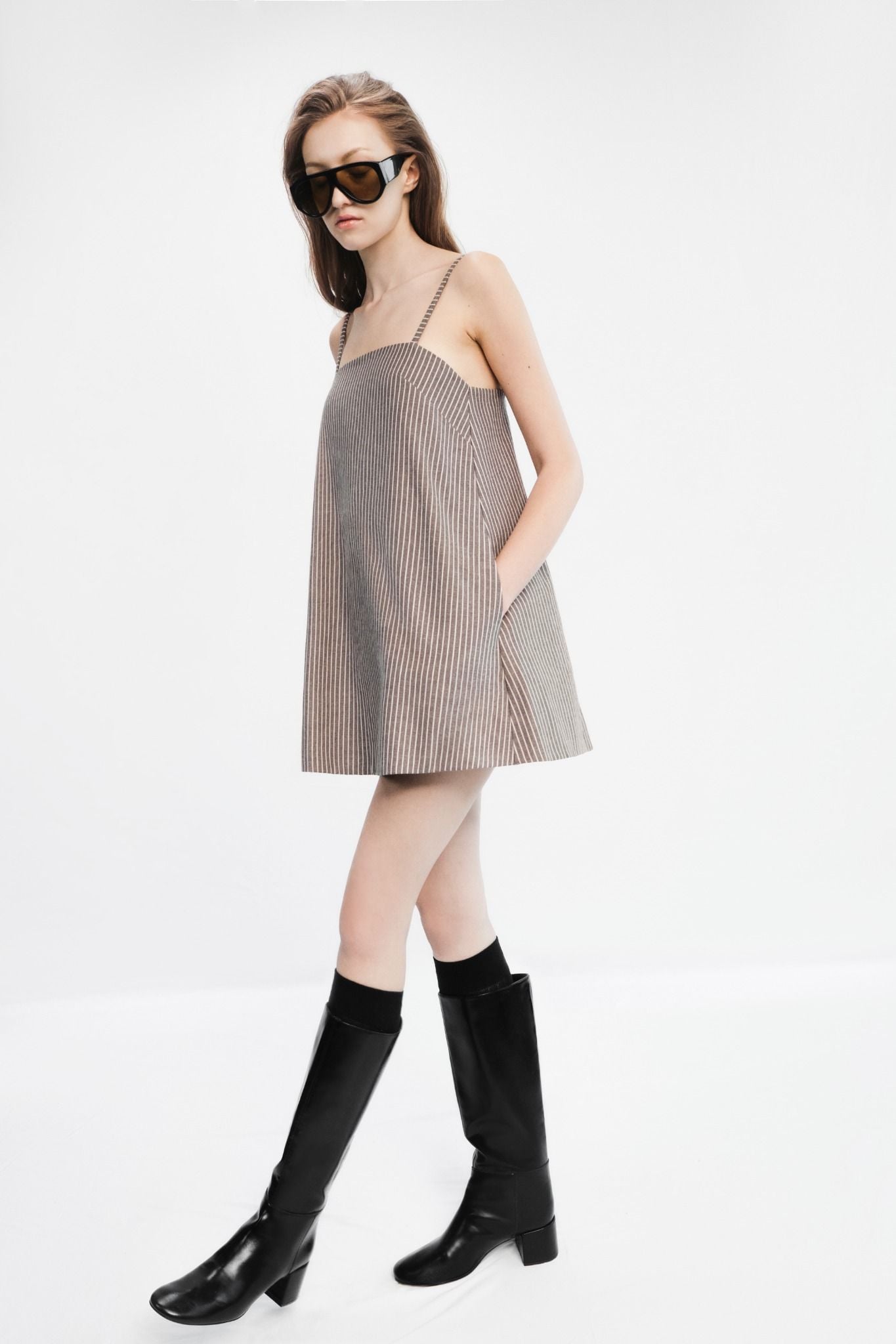  GARY TAUPE GRAY DRESS 