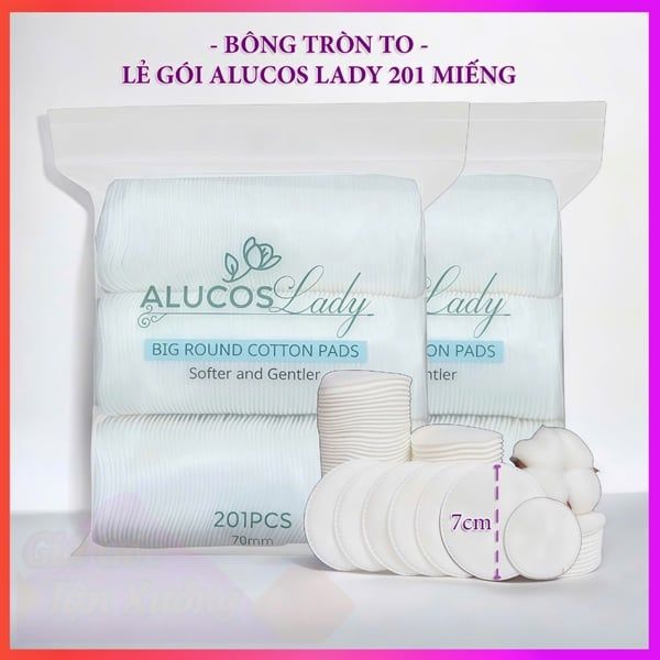 Bông Tẩy Trang Alucos Lady 201 Miếng