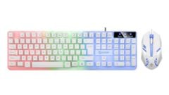 Combo phím chuột giả cơ GTX 350 Chuyên Game | Màu trắng, Led Rainbow