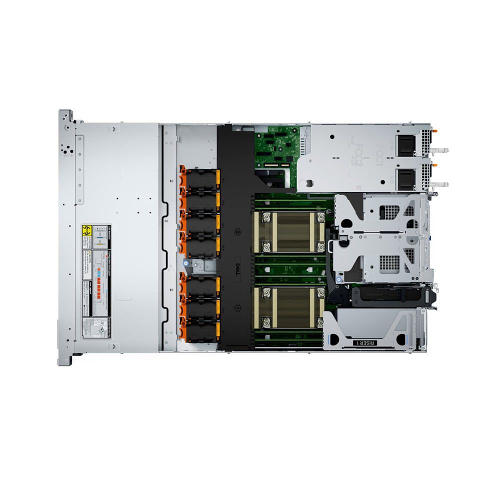 Máy chủ Dell PowerEdge R660XS 42SVRDR660-10A (Intel Xeon Silver 4510 2.4G | 2x16GB Ram | 2x1.2TB HDD | PERC H755 | BC 5720DP 1GbE LOM | BC 57414DP 10/25GbE OCP | iDRAC9, Enterprise 16G | DHP PSU 2 x 800W | 2xJumper Cord | DVD-ROM EXT | Bezel | Rails)