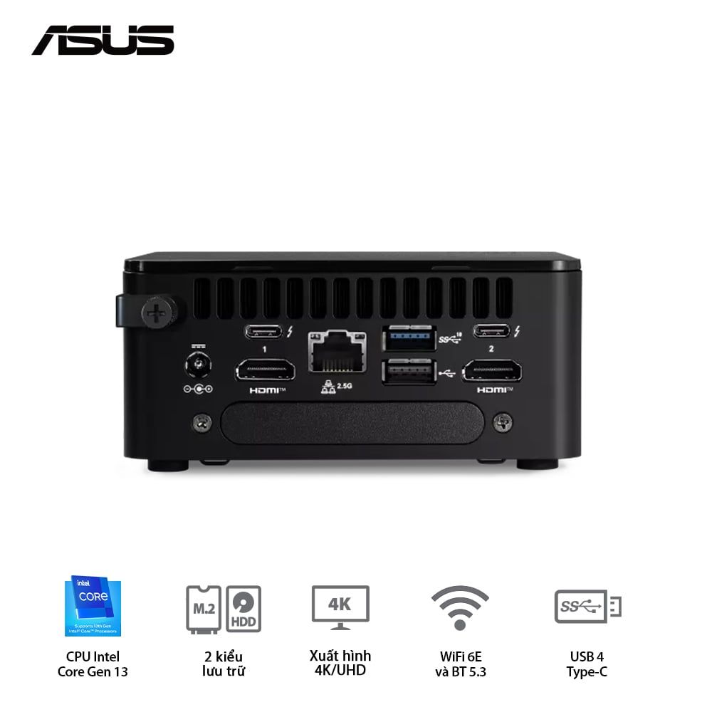 Máy bộ Asus Mini PC NUC 13 PRO RNUC13ANHI700000I 90AR00C1-M000F0 (Core i7-1360P/ Intel Iris Xe Graphics/ 3Y)