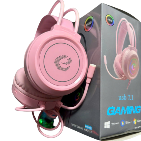 Tai nghe DareU EH469 QUEEN RGB Pink 7.1 Led New
