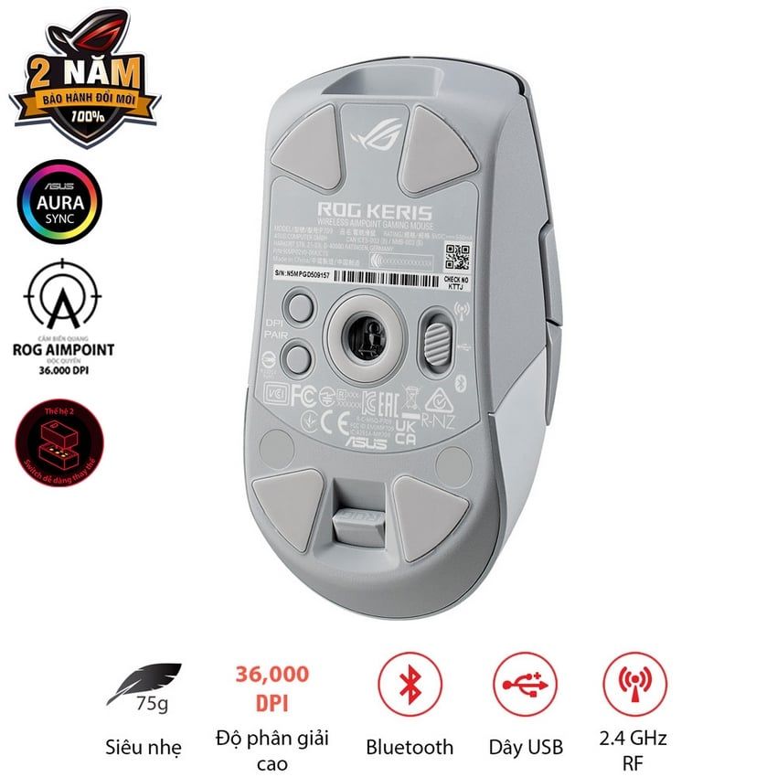 Chuột không dây ASUS ROG KERIS AimPoint 90MP02V0-BMUA10