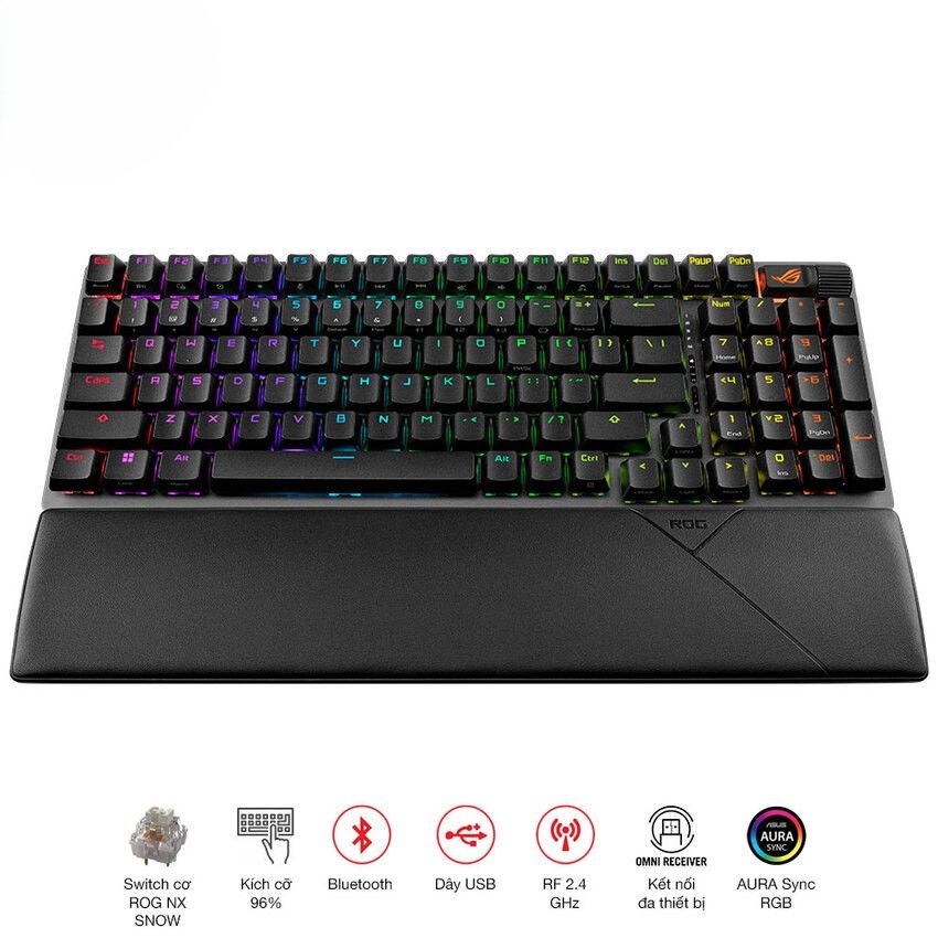 Bàn Phím không dây Asus ROG Strix Scope II 96 Wireless NX SM (90MP037B-BKUA00)