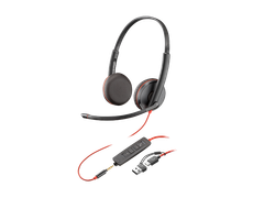 Tai nghe Poly Blackwire 3225 Stereo USB-C Headset +3.5mm Plug +USB-C/A Adapter 8X229AA
