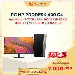 Bộ máy tính để bàn HP Prodesk 400 G4 Intel I7-7700 + Màn hình HP 24 Inch