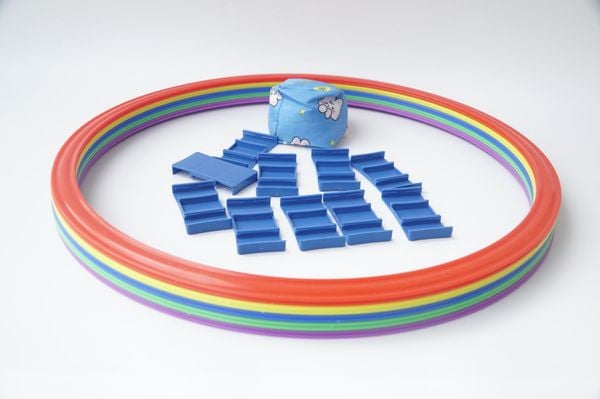  Vòng thể dục cho bé, vòng thể dục vận động cho bé mầm non - Bộ 10 vòng 38cm kèm khớp nối và túi ném 