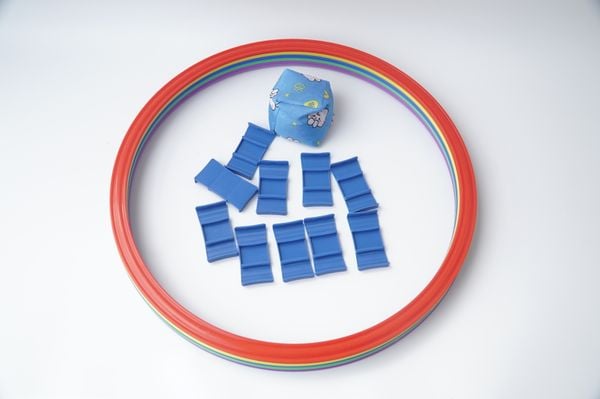  Vòng thể dục cho bé, vòng thể dục vận động cho bé mầm non - Bộ 10 vòng 38cm kèm khớp nối và túi ném 