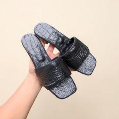 Dép Nữ gót cao 5cm vừa vặn. Da bắp chân cá sấu gai nổi nhẹ!