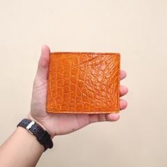 Ví 2 mặt Da bụng cá sấu Vàng bò đẹp Nổi bật!