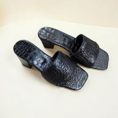 Dép Nữ gót cao 5cm vừa vặn. Da bắp chân cá sấu gai nổi nhẹ!
