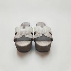 Dép cao gót Nữ 10cm. Da cá sấu bạch tạng Hàng Hiếm!