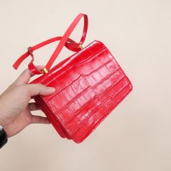 Túi đeo vai Nữ da bụng cá sấu đỏ Nổi bật. Thiết kế thương hiệu!