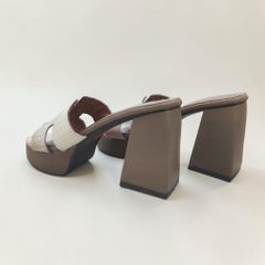 Dép cao gót Nữ 10cm. Da cá sấu bạch tạng Hàng Hiếm!