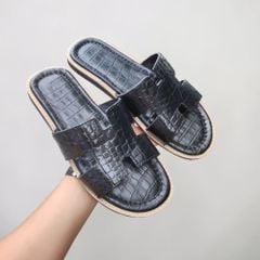 Dép quai ngang Da cá sấu. Đế phối viền sáng rất đẹp!