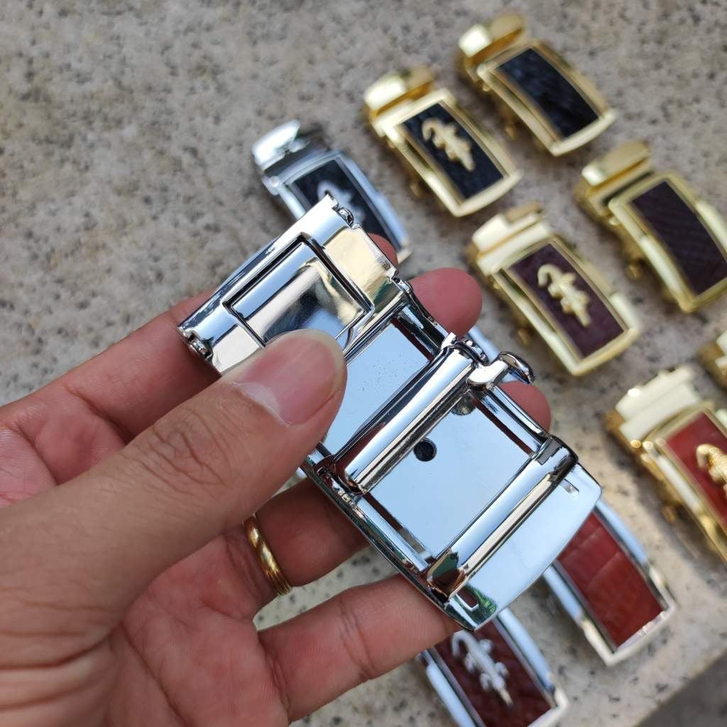 Mặt Khóa cho dây thắt lưng da cá sấu thật chuẩn 4cm [NHIỀU MÀU] Kim loại đúc nguyên khối không gỉ sét!