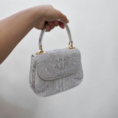 Túi nắp bầu siêu dễ thương. Da cá sấu bạch tạng Cao Cấp!