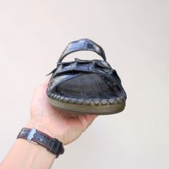 Dép da cá sấu quai ngang ĐẾ CAO 2.5cm rất vừa!