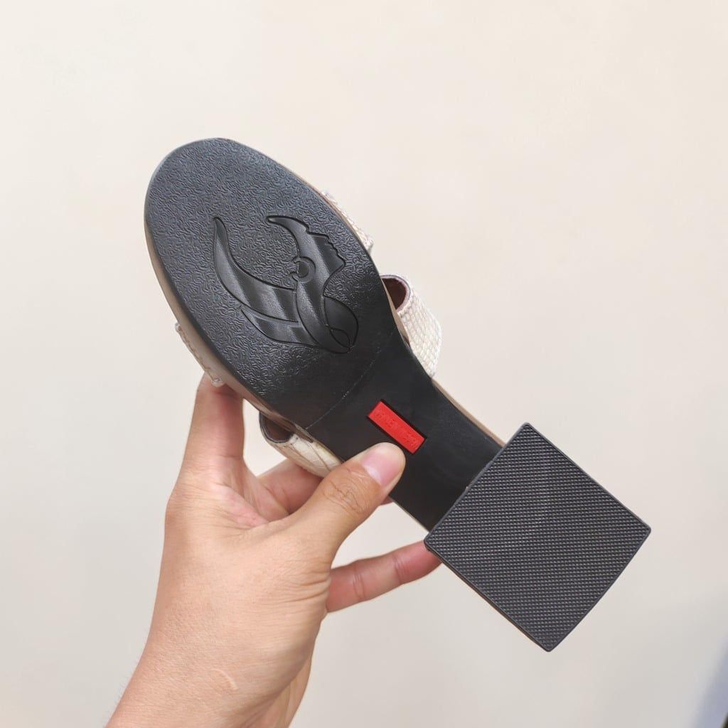Dép cao gót Nữ 10cm. Da cá sấu bạch tạng Hàng Hiếm!