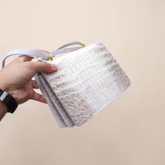 Túi nữ thiết kế Thương hiệu. Da bụng cá sấu bạch tạng đẹp giá trị!
