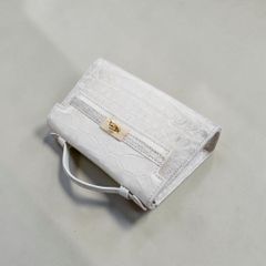 Túi nữ Size nhỏ kiêm cầm tay Da bụng cá sấu Bạch tạng!