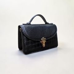 Túi xách khóa Nữ hoàng có dây đeo. Size 23*15*9cm vừa vặn!