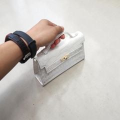Túi nữ Size nhỏ kiêm cầm tay Da bụng cá sấu Bạch tạng!
