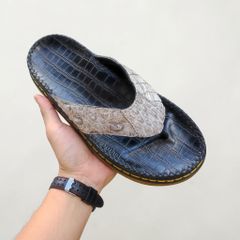 Dép kẹp đế Doctor 4.5cm. Da cá sấu Bạch tạng Hàng hiếm!