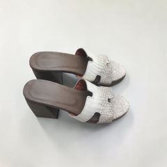 Dép cao gót Nữ 10cm. Da cá sấu bạch tạng Hàng Hiếm!